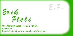 erik pleli business card